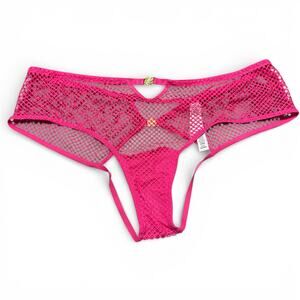 Victoria's Secret Very Sexy Strappy Lace Pink Panty Size Large Valentine Large